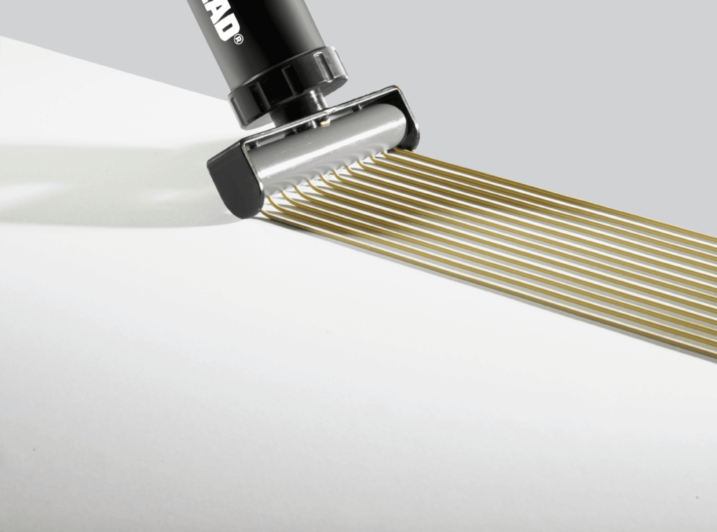 multiiiibead gun dispensing cladstikk 12 ms polymer surface bonding adhesive on hygienic wall cladding