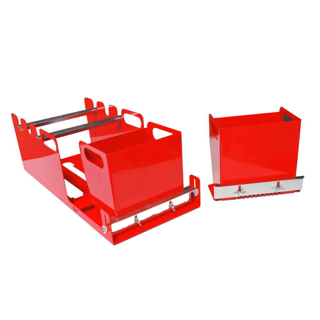 Red GlueFix GF300 tool kit with two rectangular metal components